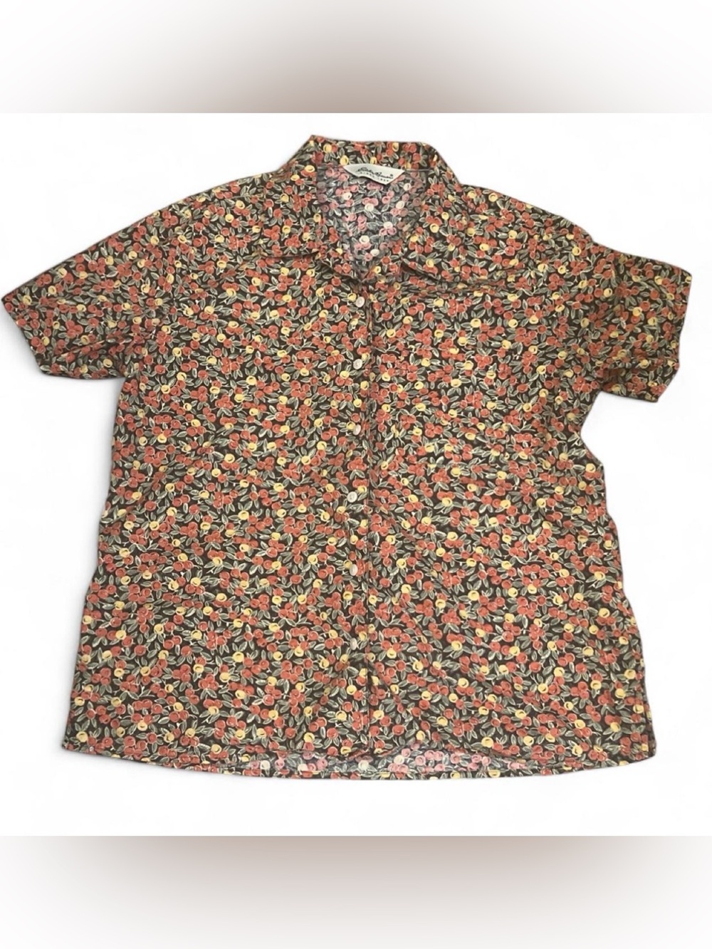 Vintage 90s Eddie Bauer Botanical/Floral Print Button-Down Shirt Men’s Sz Small